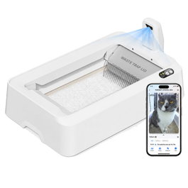 PetKit PuroBot Crystal Duo Arenero Autolimpiable con Cámara IA y Cubierta, Blanco